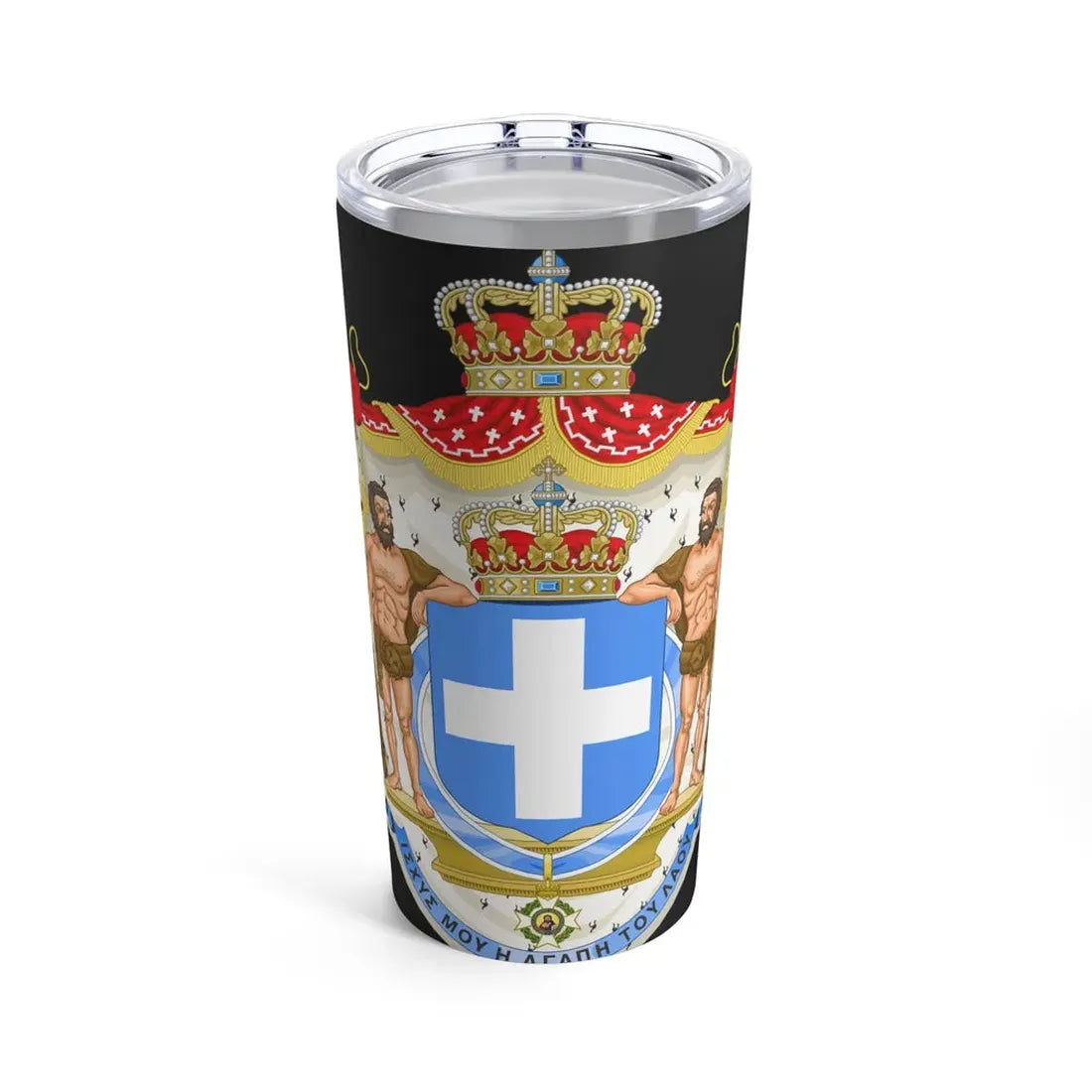 Royal Coat of Arms of Greece (blue cross) - Tumbler 20oz - Go Mug Yourself