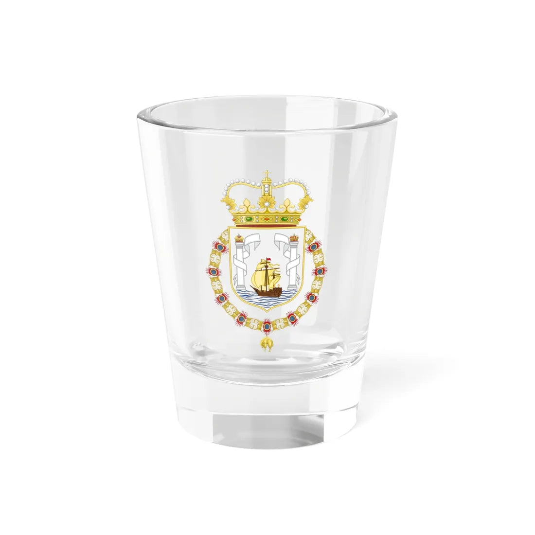 Royal Coat of Arms of New Zamora of Maracaibo (Costa Rica) (Coat of Arms) Shot Glass 1.5oz - Go Mug Yourself