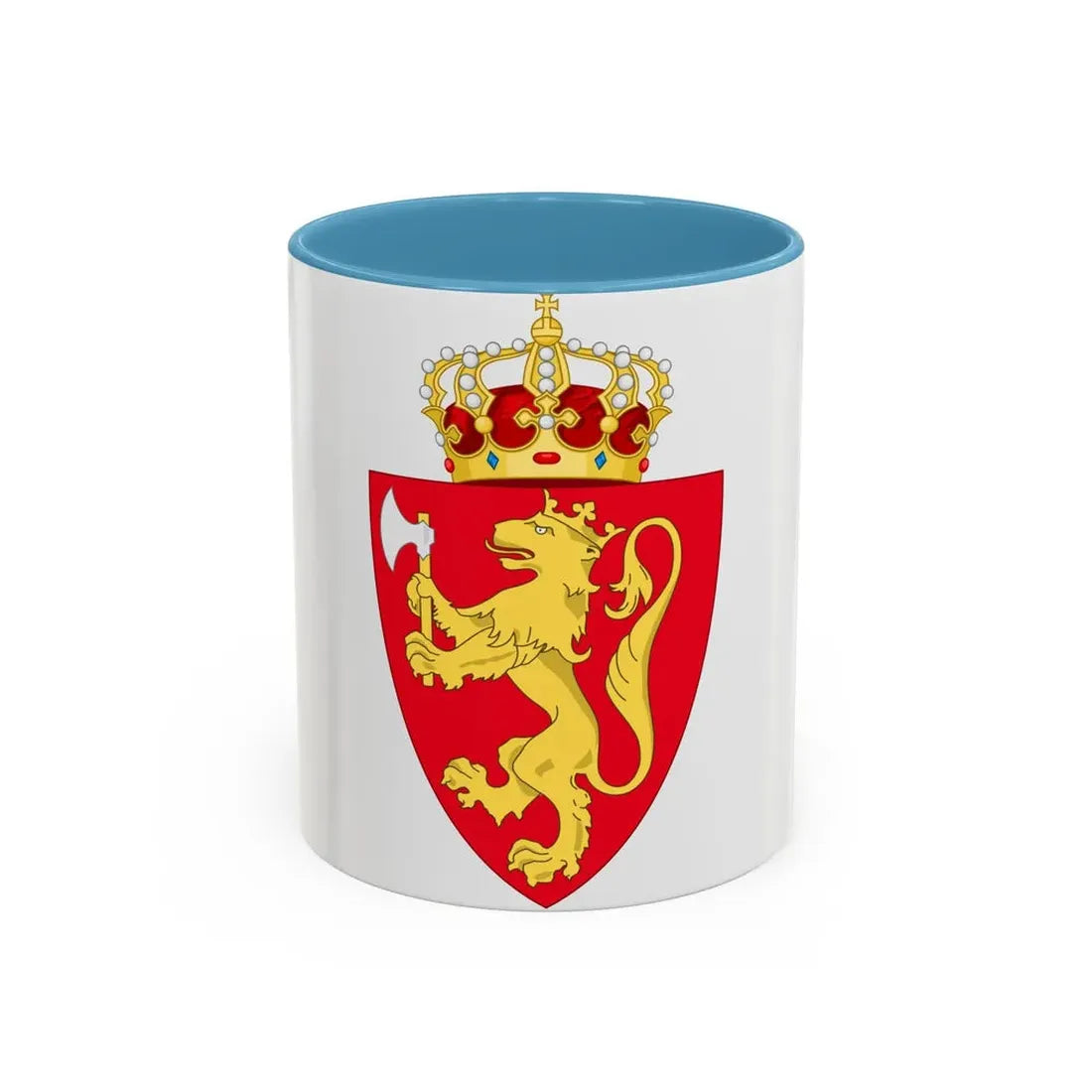 Royal coat of arms of Norway - Accent Coffee Mug 11oz Light Blue - Go Mug Yourself