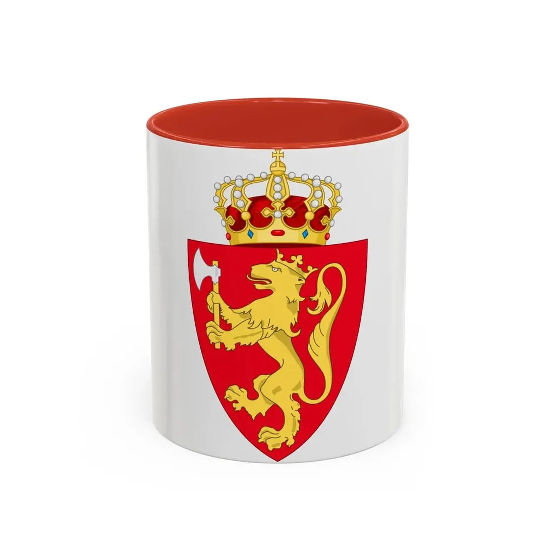Royal coat of arms of Norway - Accent Coffee Mug 11oz Red - Go Mug Yourself