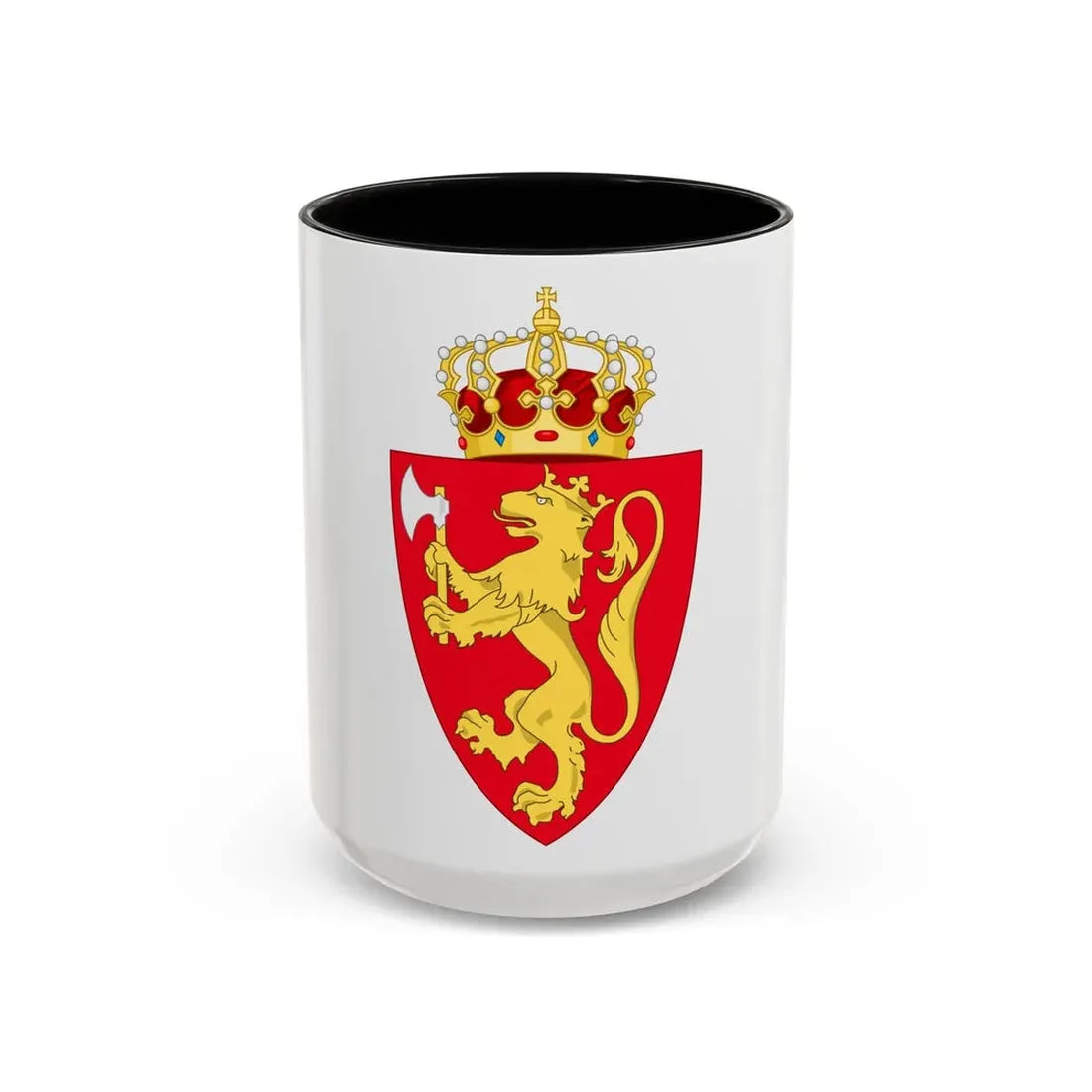 Royal coat of arms of Norway - Accent Coffee Mug 15oz Black - Go Mug Yourself