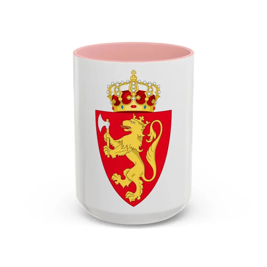 Royal coat of arms of Norway - Accent Coffee Mug 15oz Pink - Go Mug Yourself