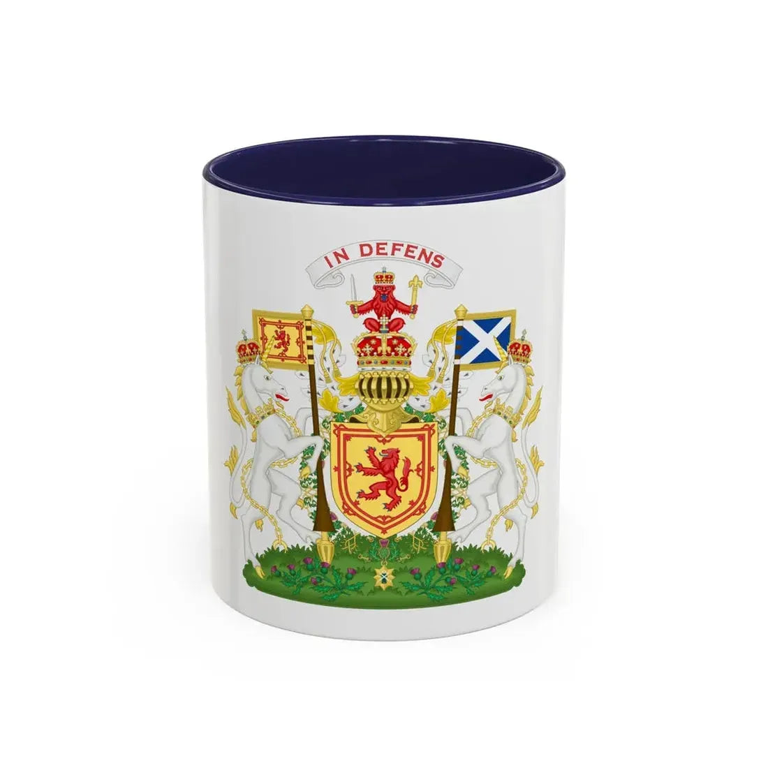 Royal Coat of Arms of the Kingdom of Scotland 2 - Accent Coffee Mug 11oz Navy - Go Mug Yourself