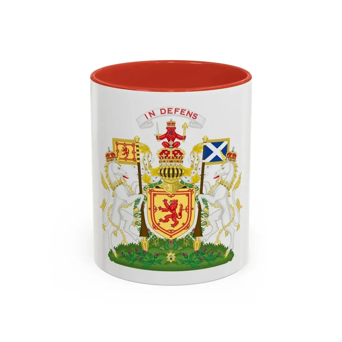 Royal Coat of Arms of the Kingdom of Scotland 2 - Accent Coffee Mug 11oz Red - Go Mug Yourself