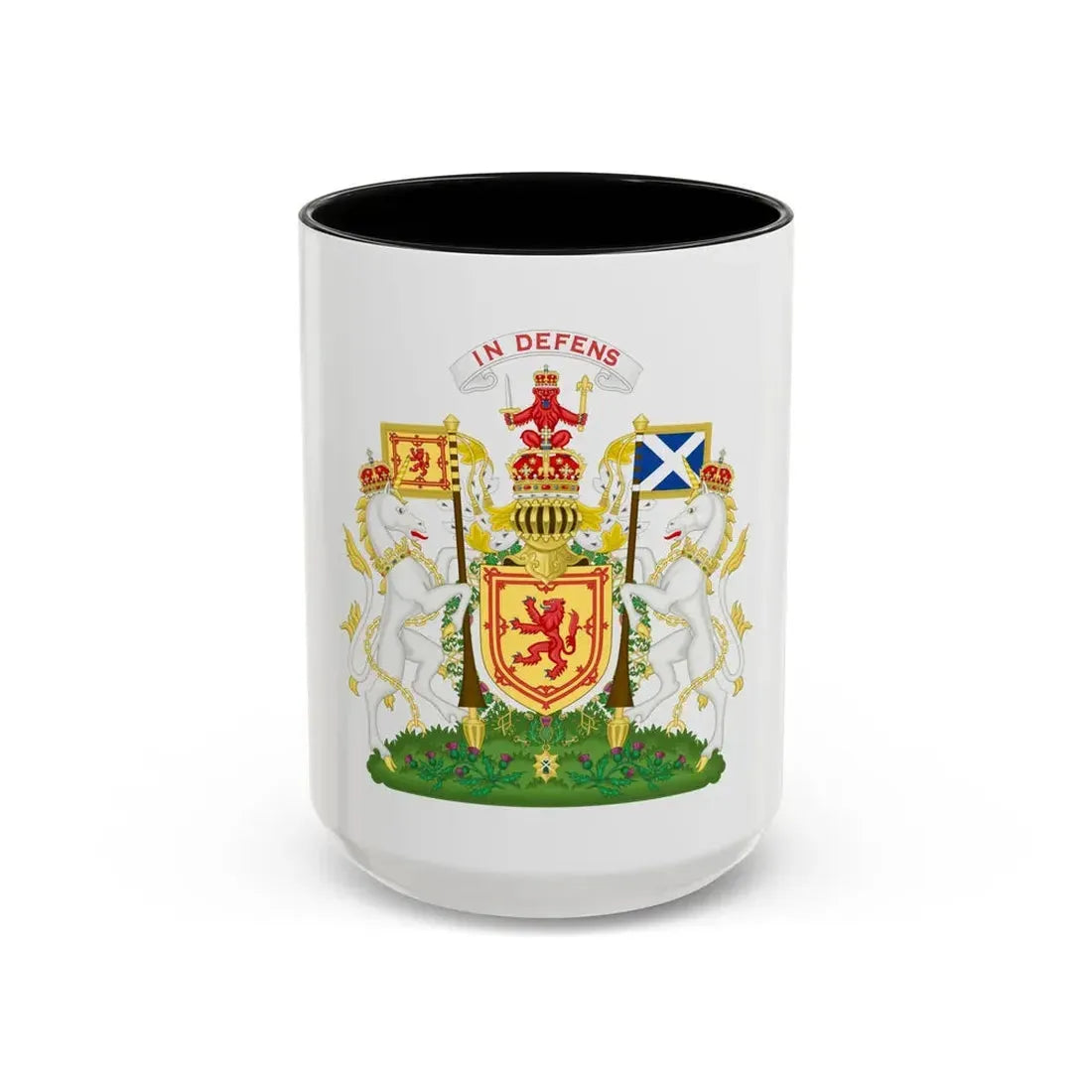 Royal Coat of Arms of the Kingdom of Scotland 2 - Accent Coffee Mug 15oz Black - Go Mug Yourself