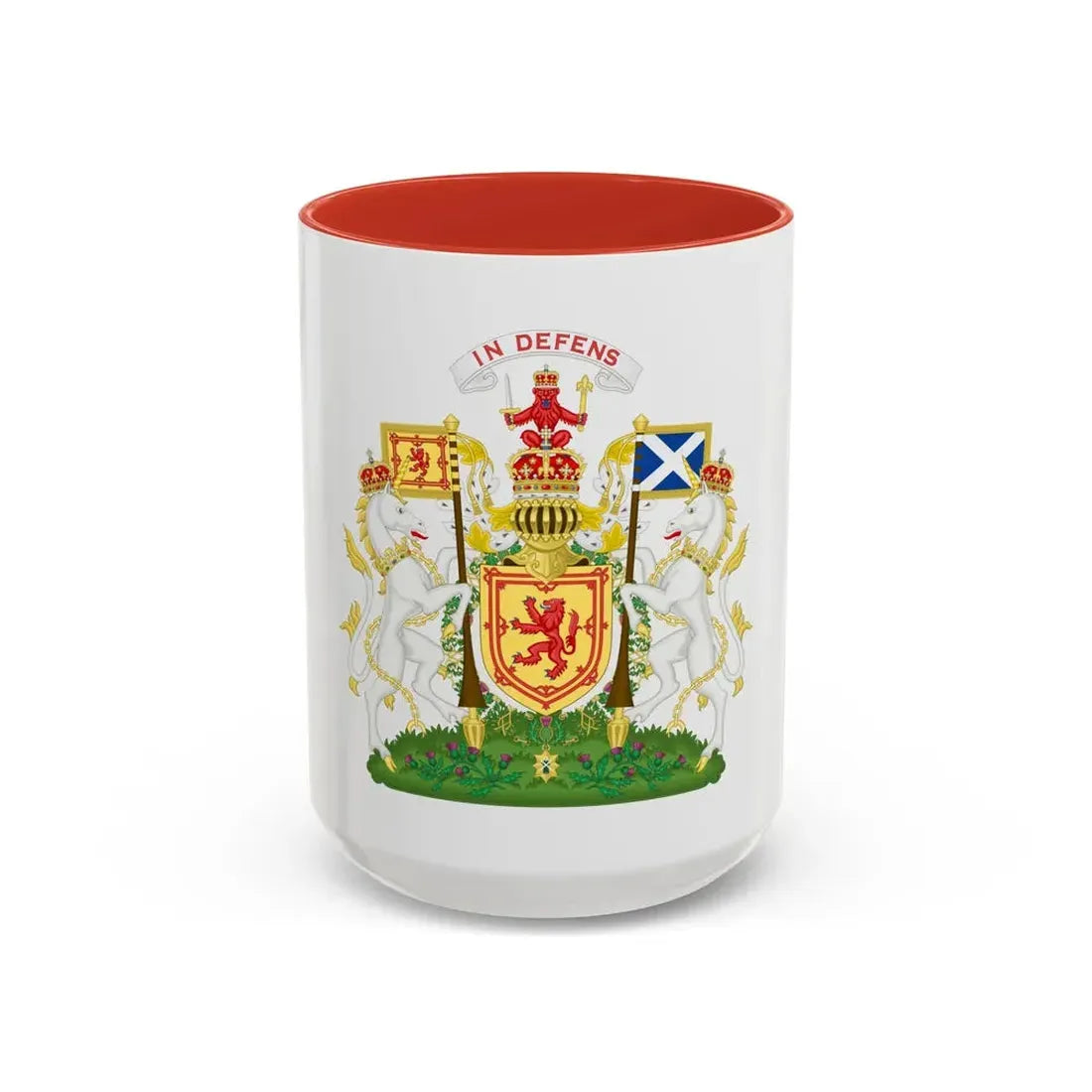 Royal Coat of Arms of the Kingdom of Scotland 2 - Accent Coffee Mug 15oz Red - Go Mug Yourself
