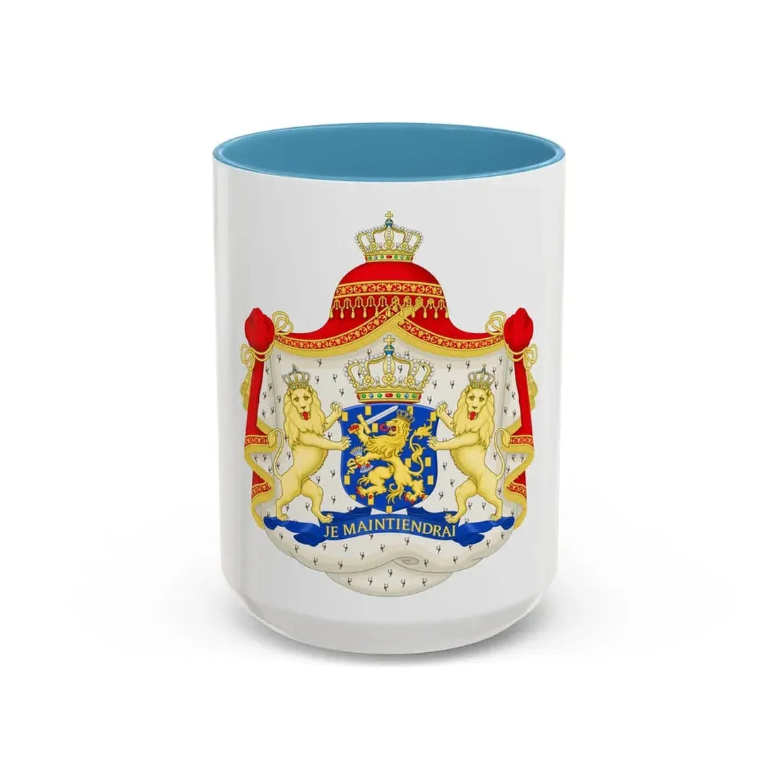 Royal coat of arms of the Netherlands (1815-1907) - Accent Coffee Mug 15oz Light Blue - Go Mug Yourself