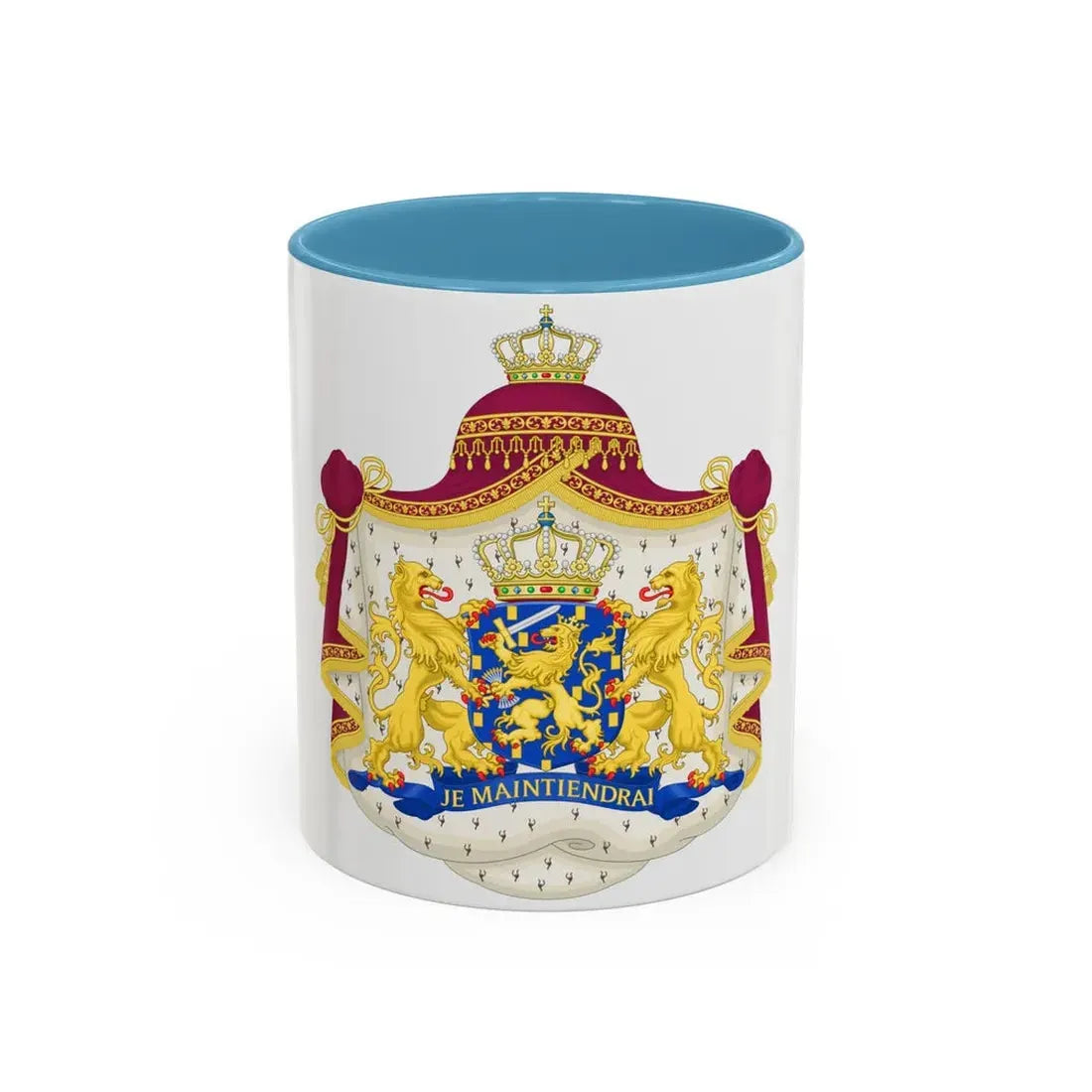 Royal coat of arms of the Netherlands - Accent Coffee Mug 11oz Light Blue - Go Mug Yourself