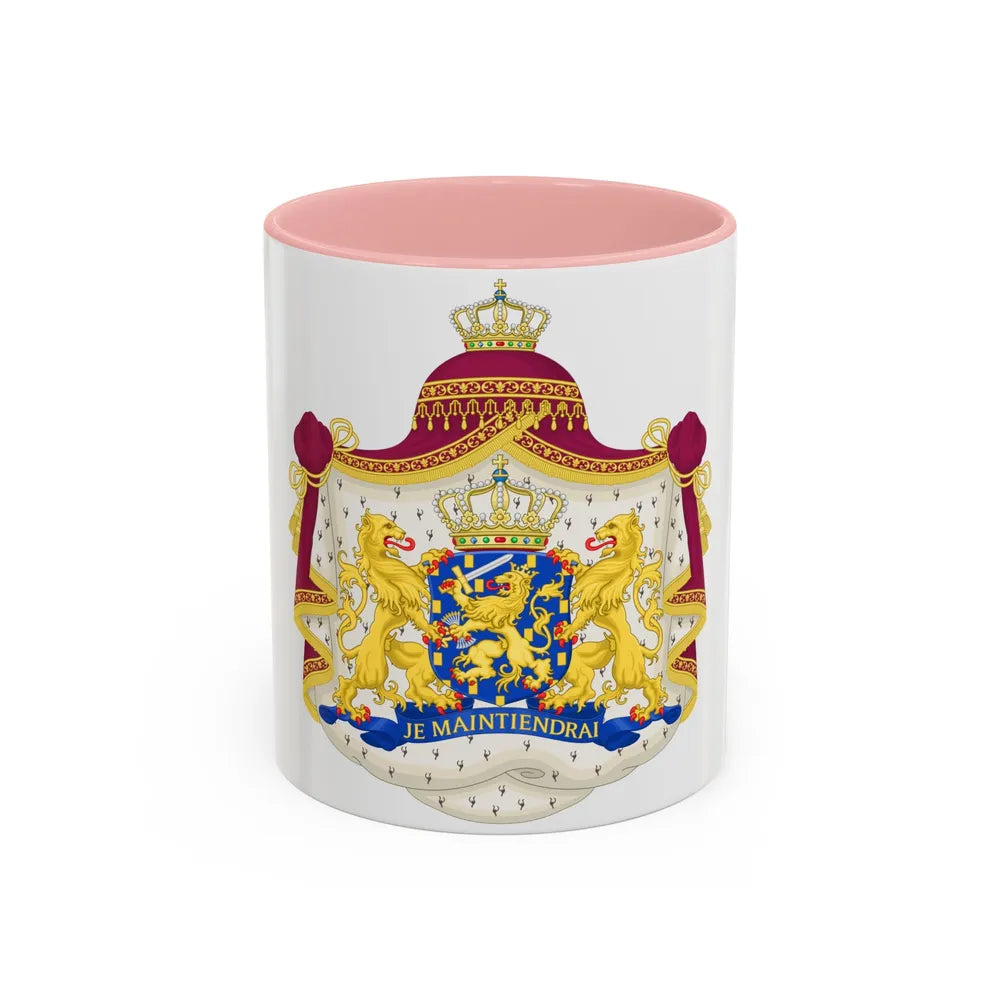 Royal coat of arms of the Netherlands - Accent Coffee Mug 11oz Pink - Go Mug Yourself