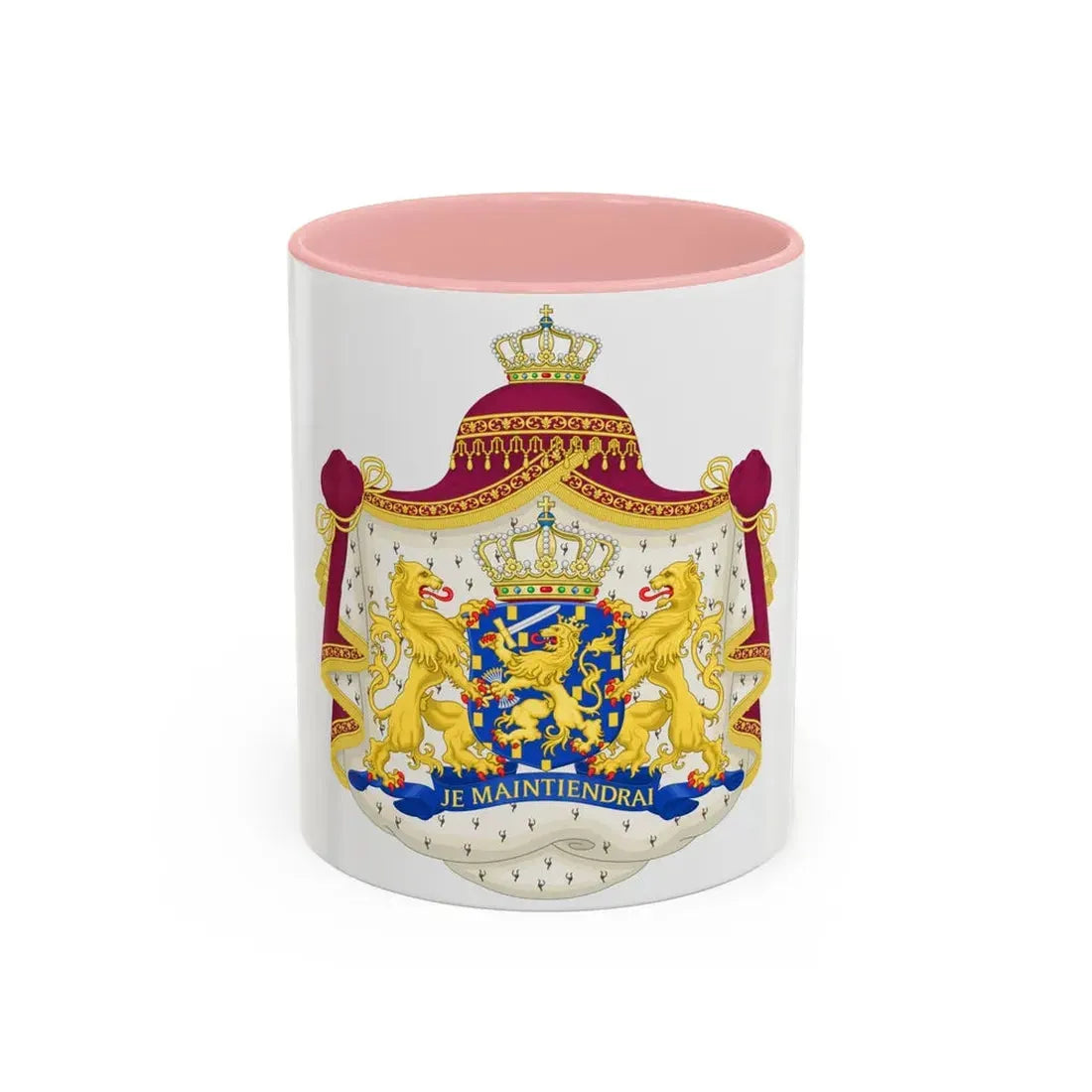 Royal coat of arms of the Netherlands - Accent Coffee Mug 11oz Pink - Go Mug Yourself