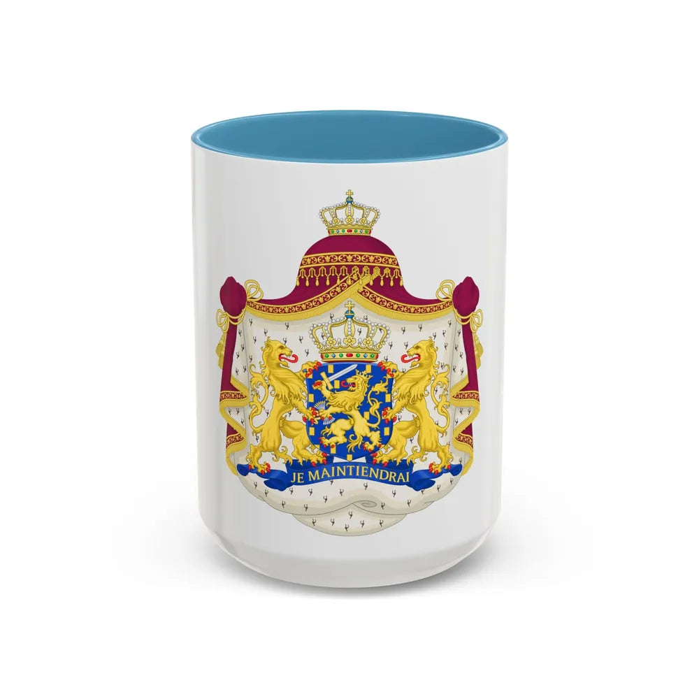 Royal coat of arms of the Netherlands - Accent Coffee Mug 15oz Light Blue - Go Mug Yourself