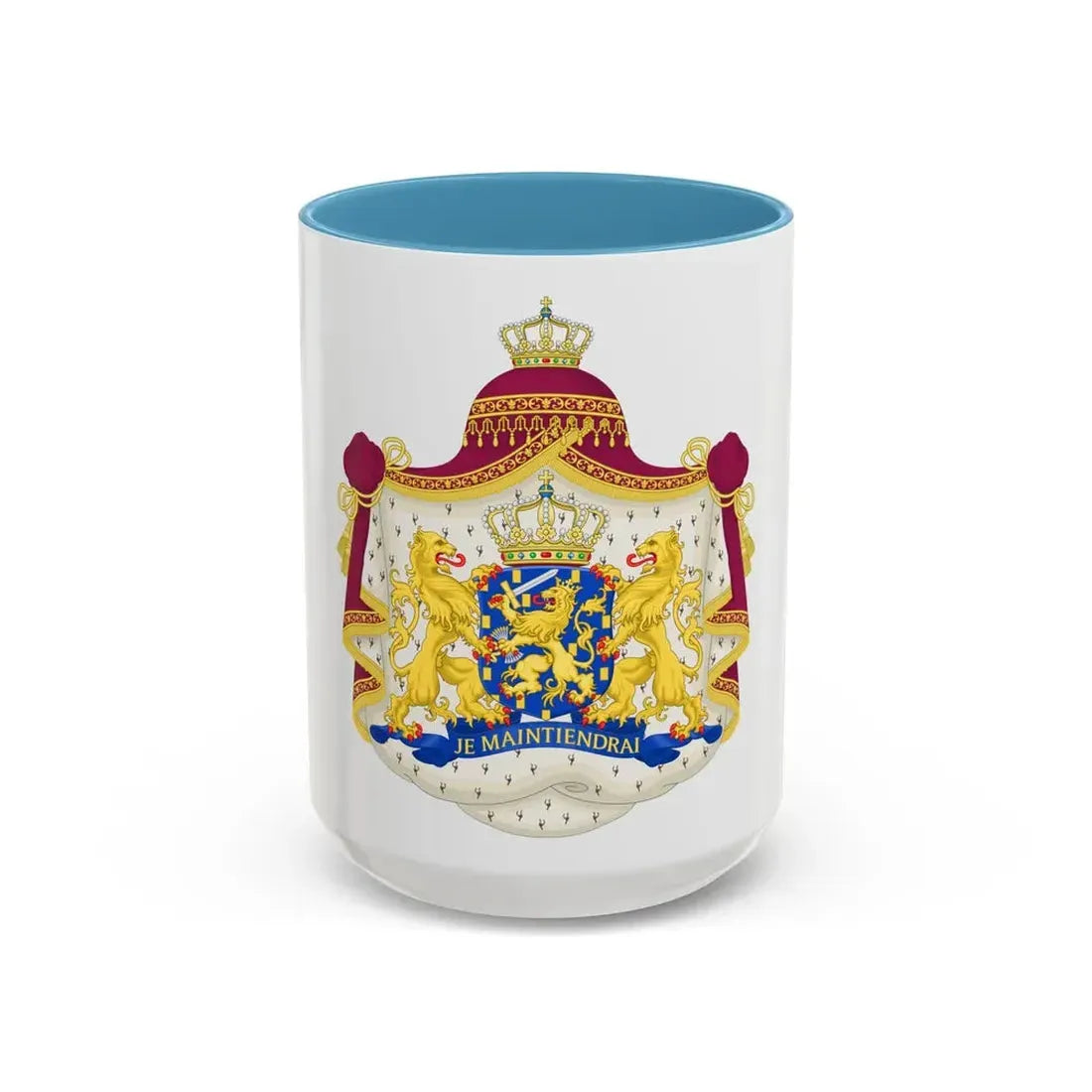 Royal coat of arms of the Netherlands - Accent Coffee Mug 15oz Light Blue - Go Mug Yourself