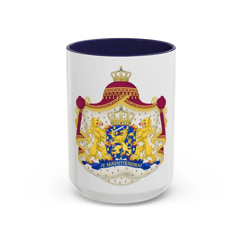Royal coat of arms of the Netherlands - Accent Coffee Mug 15oz Navy - Go Mug Yourself