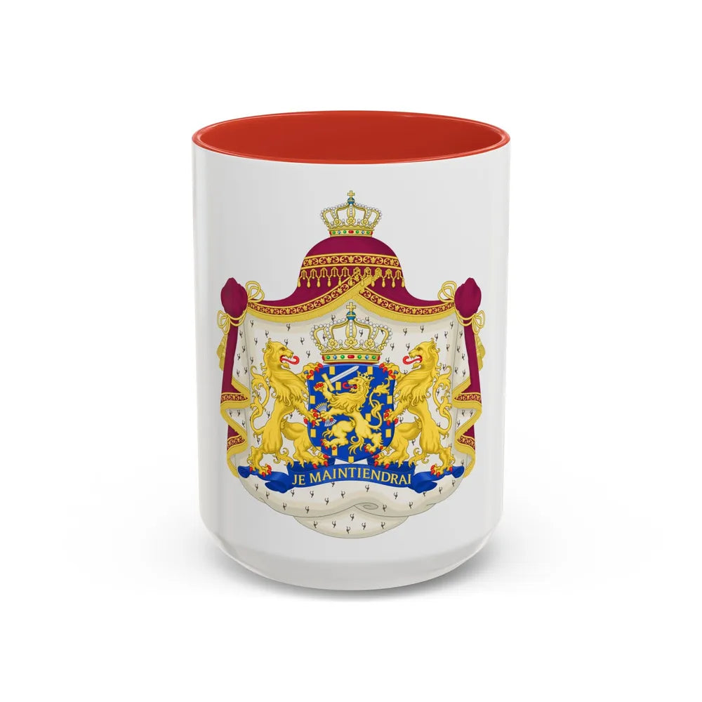 Royal coat of arms of the Netherlands - Accent Coffee Mug 15oz Red - Go Mug Yourself