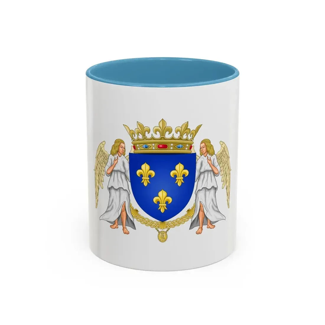 Royal Coat of Arms of Valois France - Accent Coffee Mug 11oz Light Blue - Go Mug Yourself