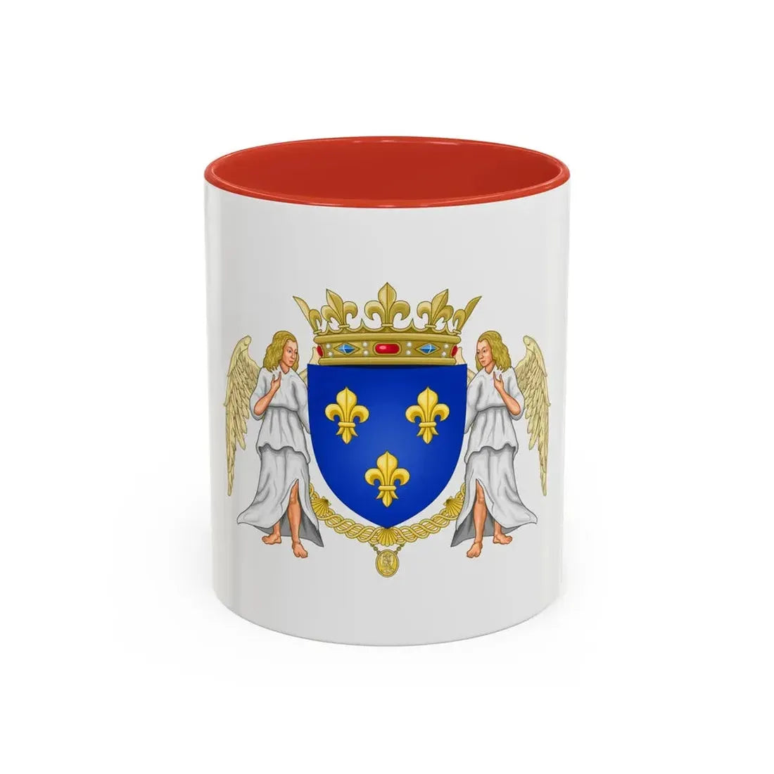Royal Coat of Arms of Valois France - Accent Coffee Mug 11oz Red - Go Mug Yourself