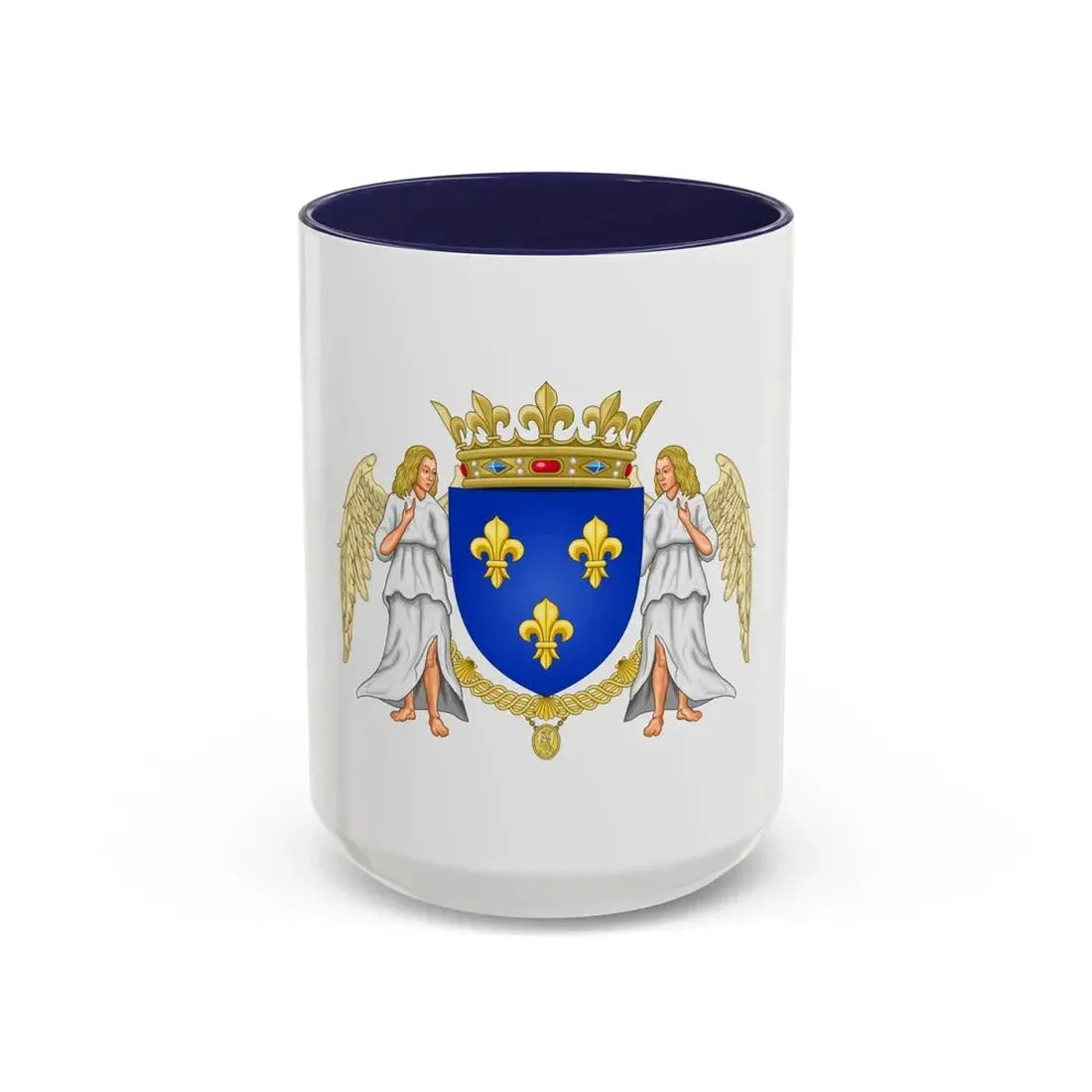 Royal Coat of Arms of Valois France - Accent Coffee Mug 15oz Navy - Go Mug Yourself