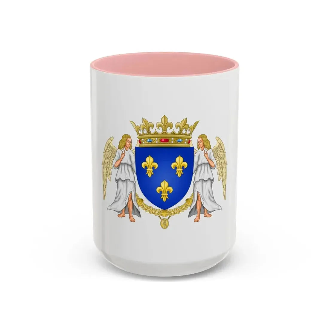 Royal Coat of Arms of Valois France - Accent Coffee Mug 15oz Pink - Go Mug Yourself