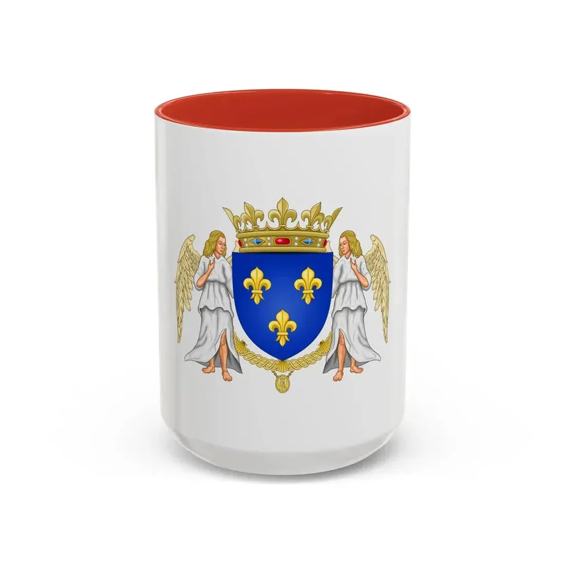 Royal Coat of Arms of Valois France - Accent Coffee Mug 15oz Red - Go Mug Yourself