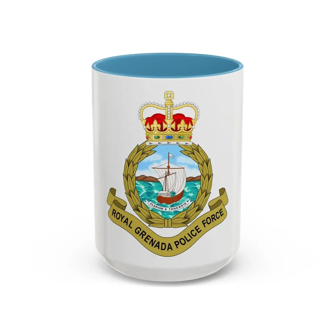 Royal Grenada Police Force - Accent Coffee Mug 15oz Light Blue - Go Mug Yourself