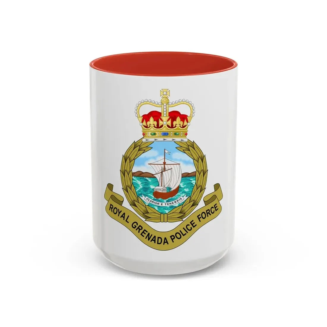Royal Grenada Police Force - Accent Coffee Mug 15oz Red - Go Mug Yourself