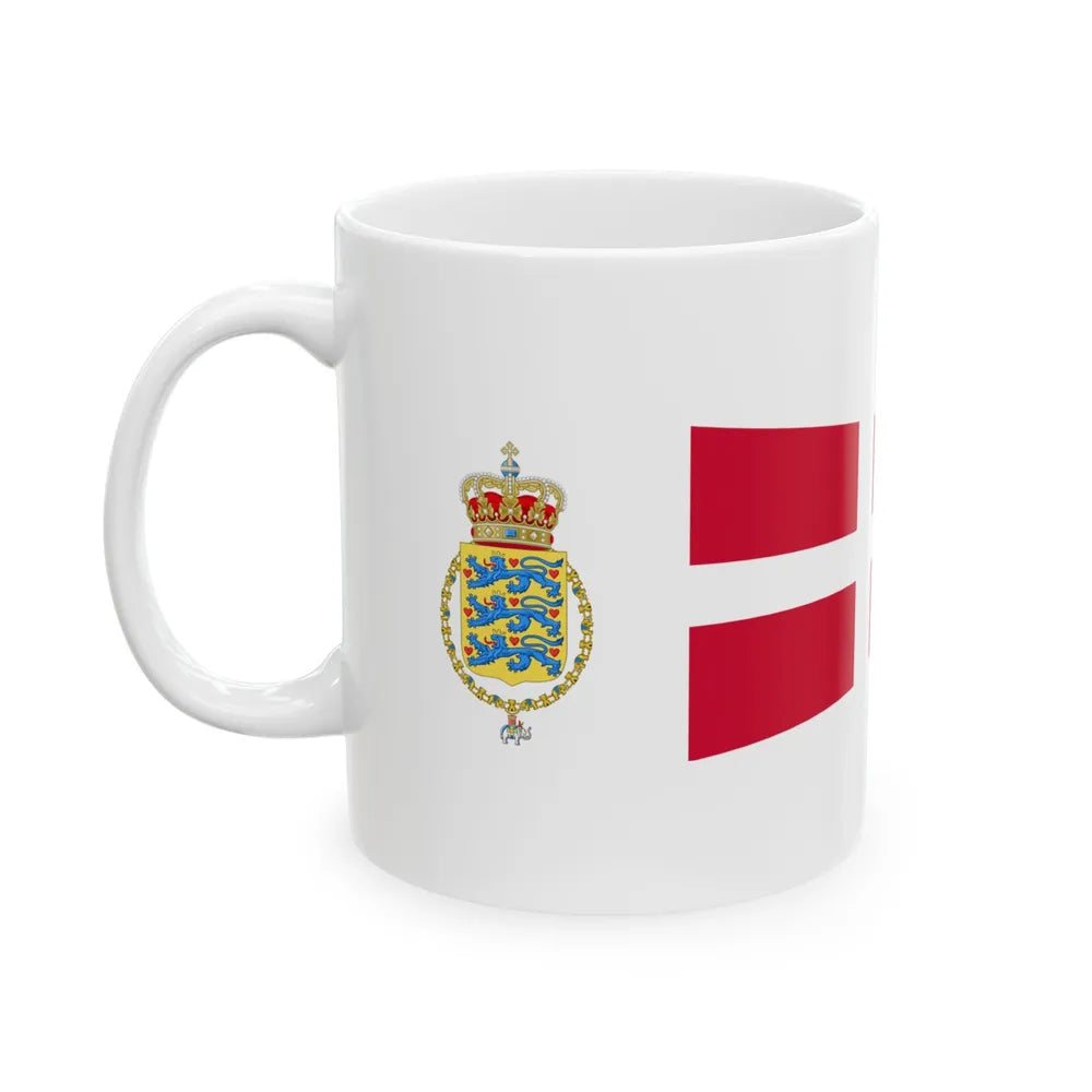 Royal Pennant of Denmark (Denmark) White Coffee Mug - Go Mug Yourself