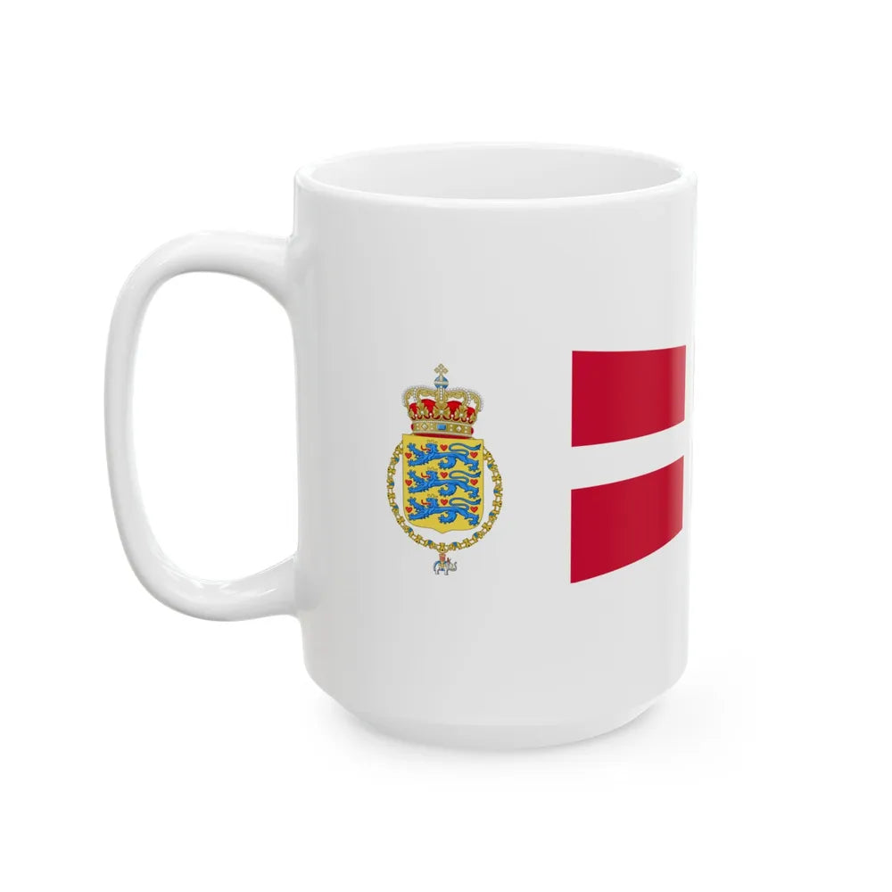 Royal Pennant of Denmark (Denmark) White Coffee Mug - Go Mug Yourself