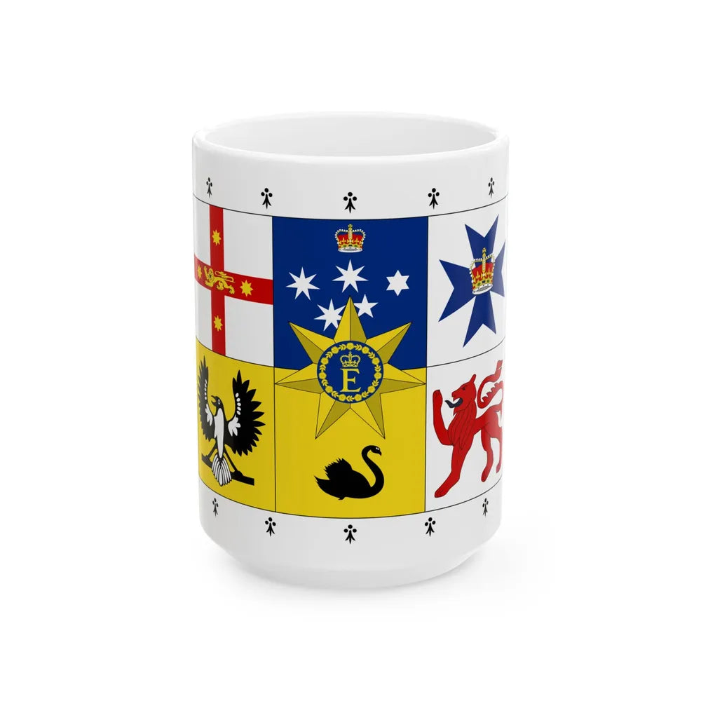 Royal Standard of Australia 1962-2022 31-22 aspect (Australia) White Coffee Mug 15oz - Go Mug Yourself
