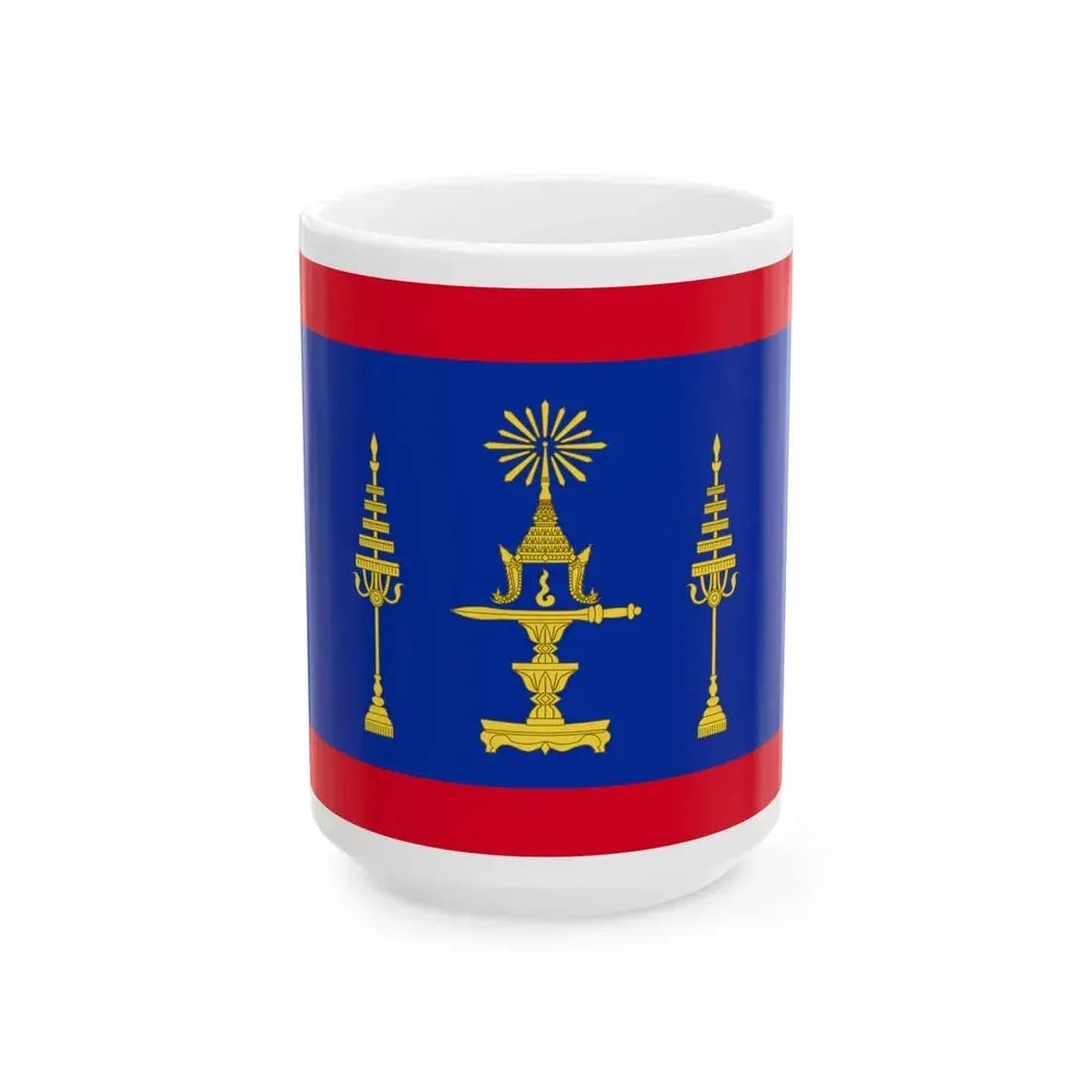 Royal Standard of Cambodia Pre-1993 (Cambodia) White Coffee Mug 15oz - Go Mug Yourself