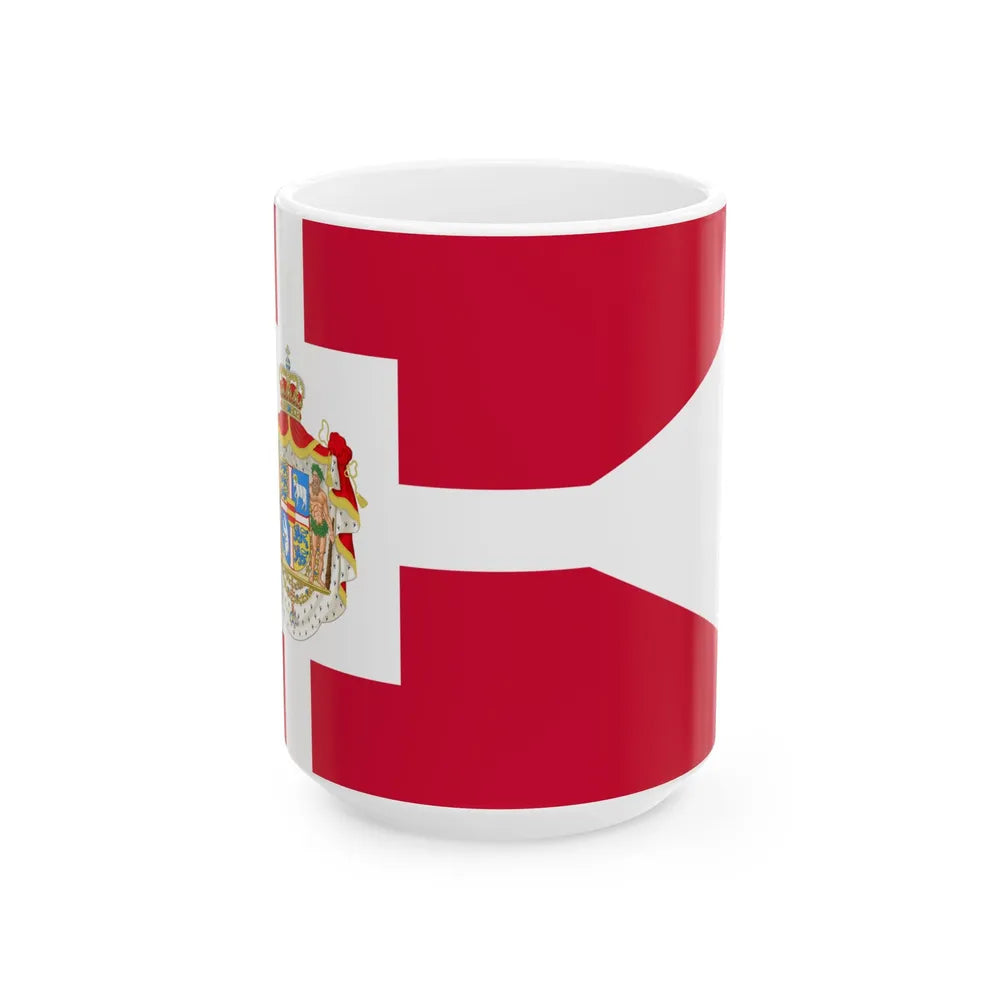 Royal Standard of Denmark (Denmark) White Coffee Mug 15oz - Go Mug Yourself