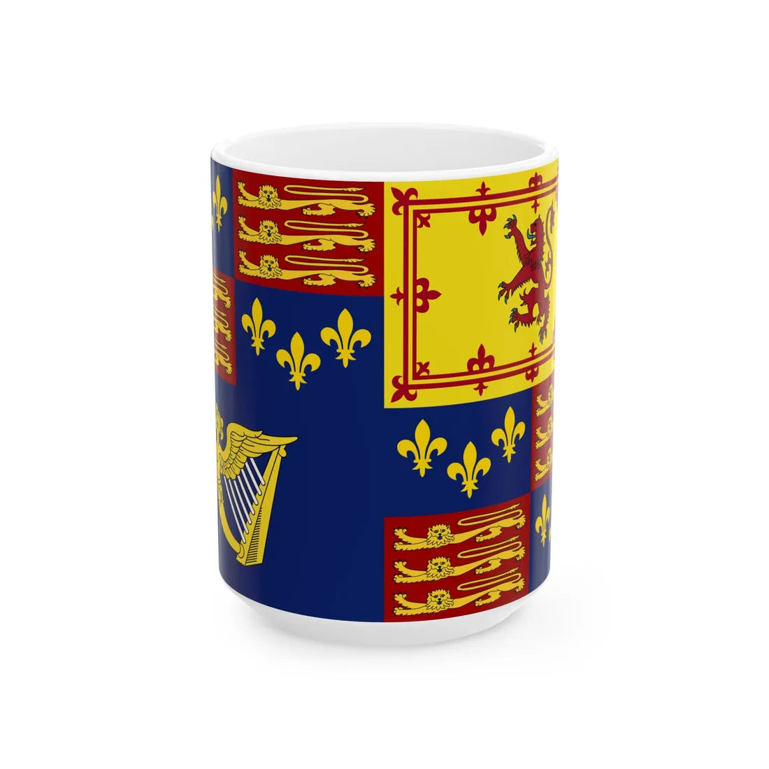 Royal Standard of England 1603-1649 (Ireland) White Coffee Mug 15oz - Go Mug Yourself