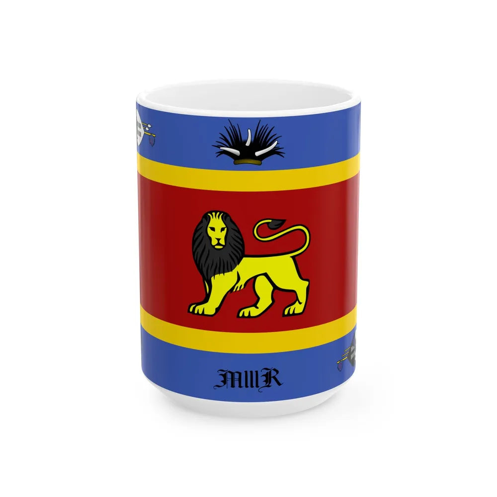 Royal Standard of Eswatini (Eswatini) White Coffee Mug 15oz - Go Mug Yourself