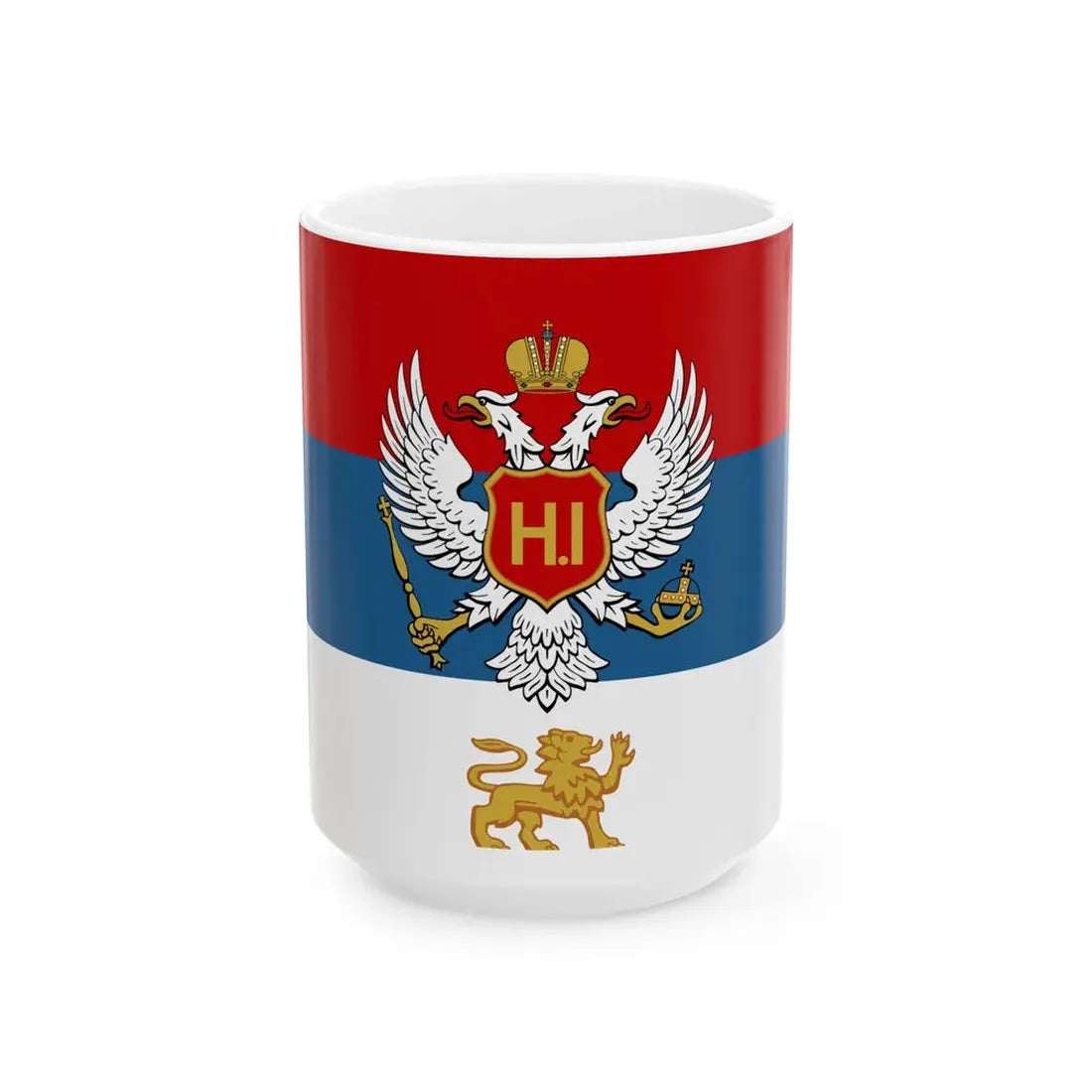 Royal Standard of HM the King Nikola I of Montenegrocorrectv (Montenegro) White Coffee Mug 15oz - Go Mug Yourself