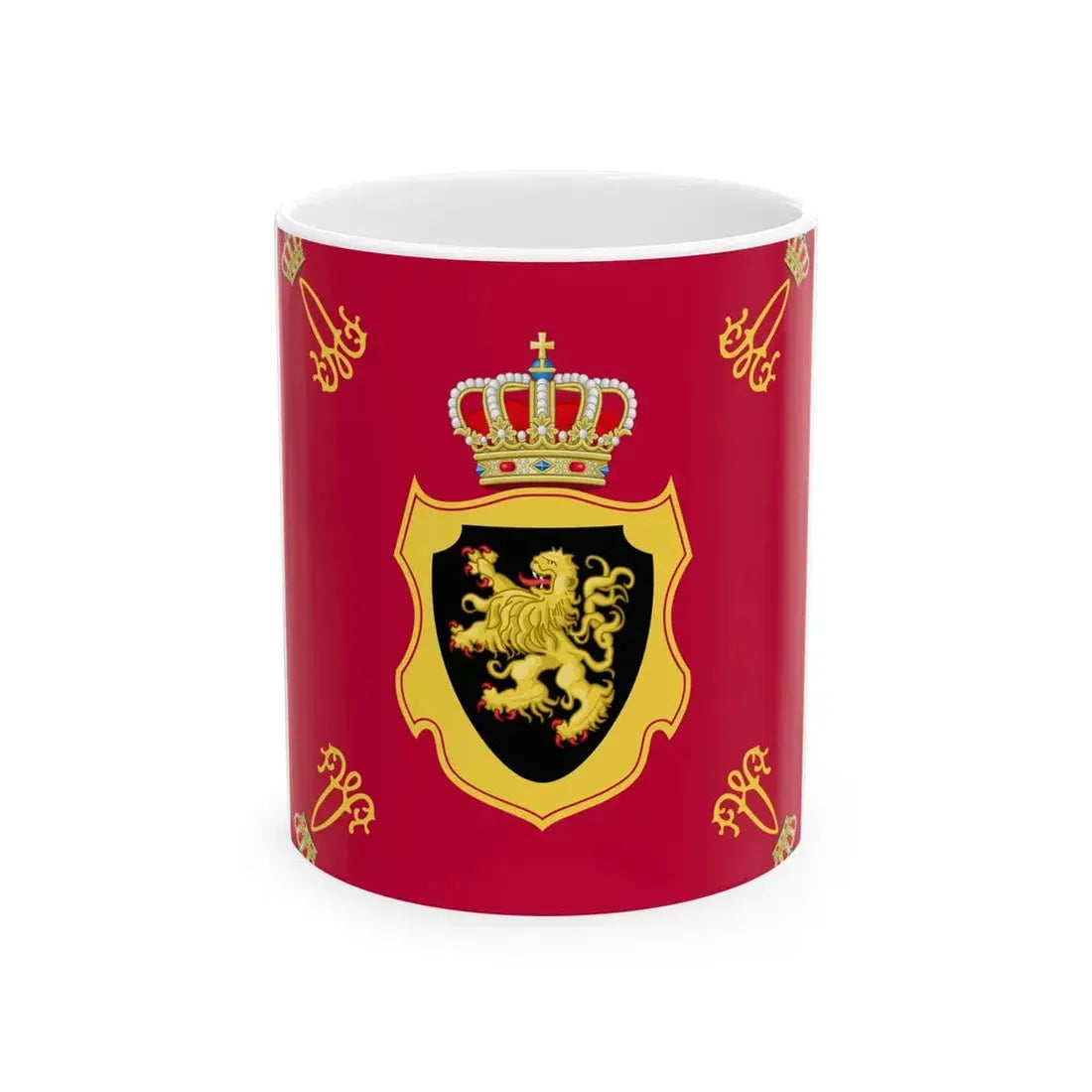 Royal Standard of King Albert I of Belgium 1909-1934 (Belgium) White Coffee Mug 11oz - Go Mug Yourself