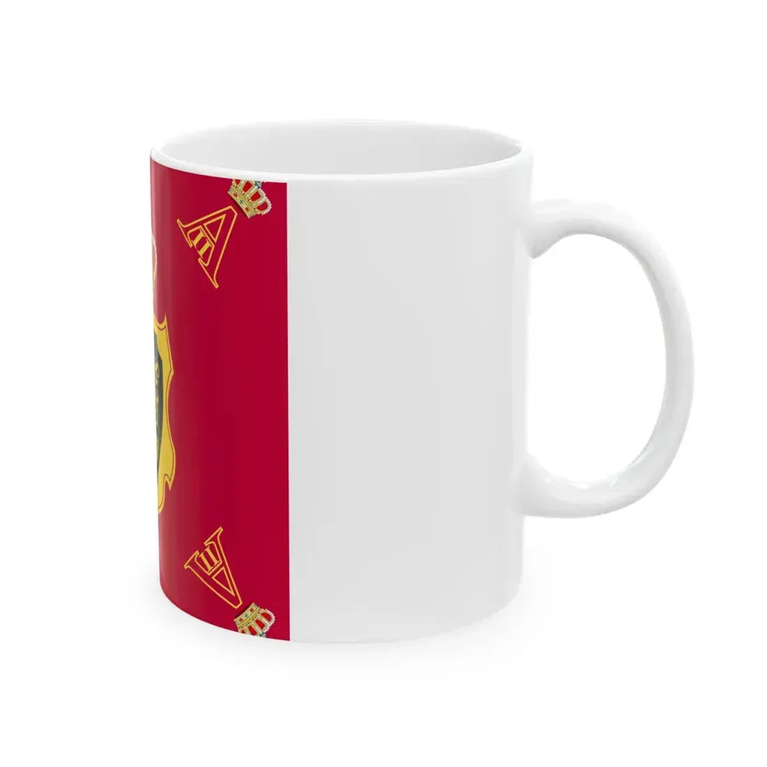 Royal Standard of King Albert II of Belgium (Belgium) White Coffee Mug - Go Mug Yourself