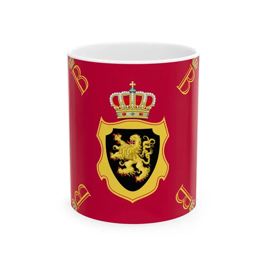 Royal Standard of King Baudouin of Belgium 1951-1993 (Belgium) White Coffee Mug 11oz - Go Mug Yourself