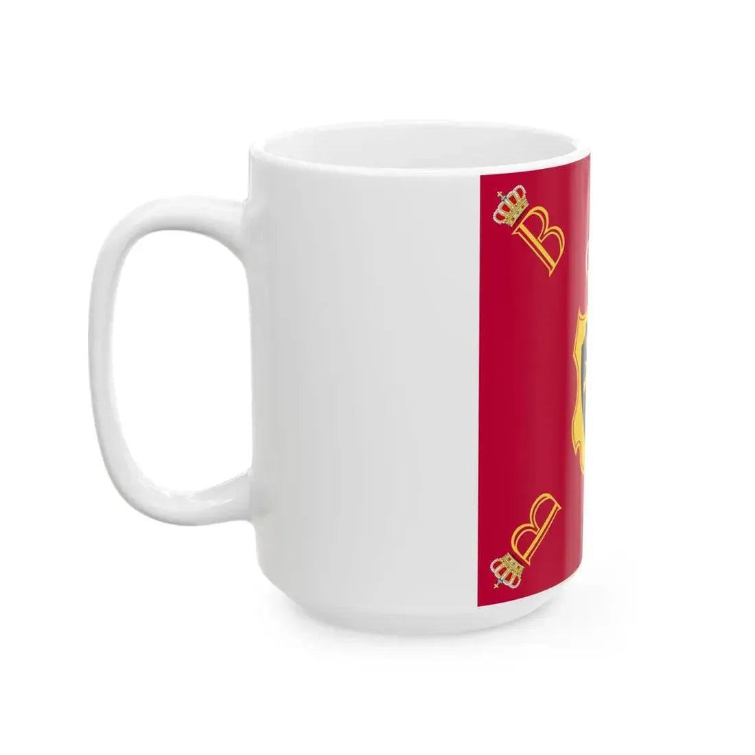 Royal Standard of King Baudouin of Belgium 1951-1993 (Belgium) White Coffee Mug - Go Mug Yourself