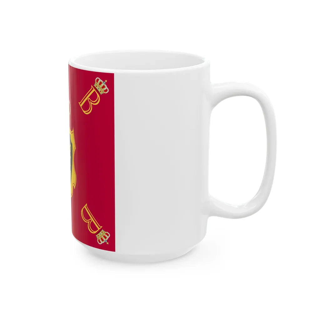 Royal Standard of King Baudouin of Belgium 1951-1993 (Belgium) White Coffee Mug - Go Mug Yourself