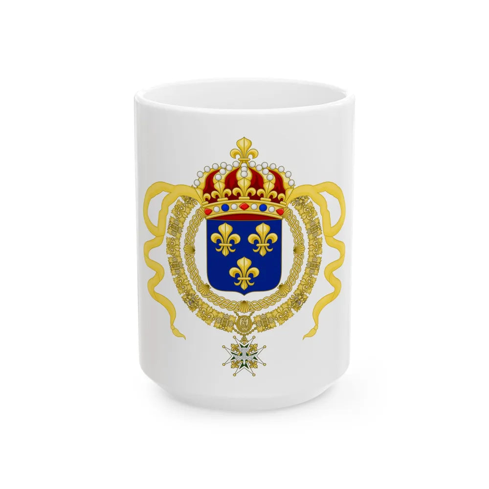 Royal Standard of King Louis XIV (France) White Coffee Mug 15oz - Go Mug Yourself