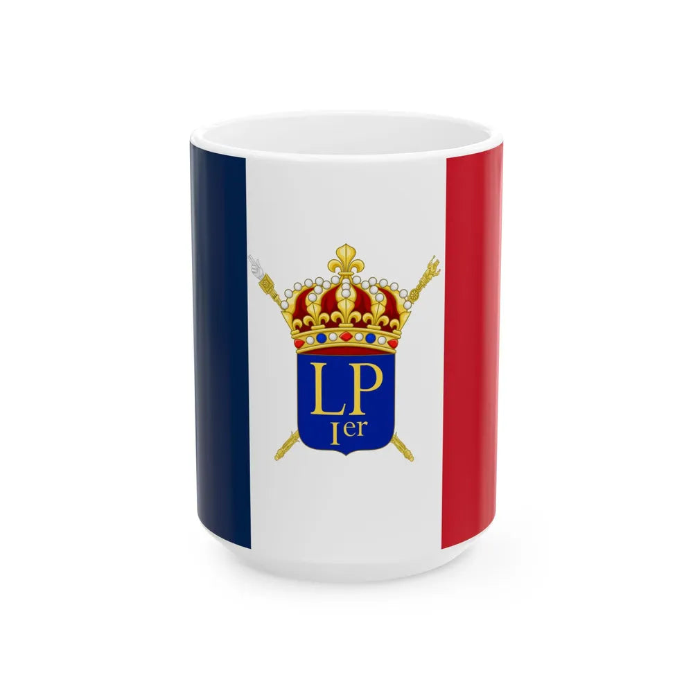 Royal Standard of Louis-Philippe I of France 1830-1848 (France) White Coffee Mug 15oz - Go Mug Yourself