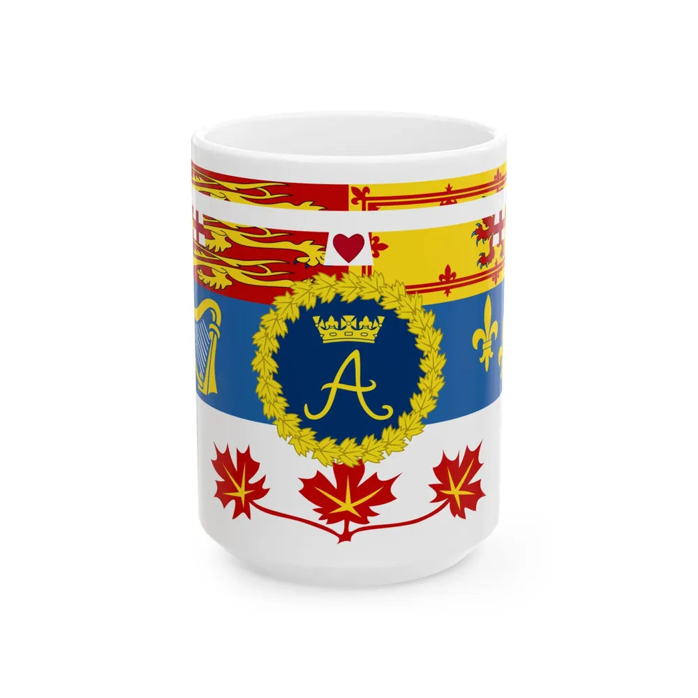 Royal Standard of Princess Anne Princess Royal in Canada (Canada) White Coffee Mug 15oz - Go Mug Yourself