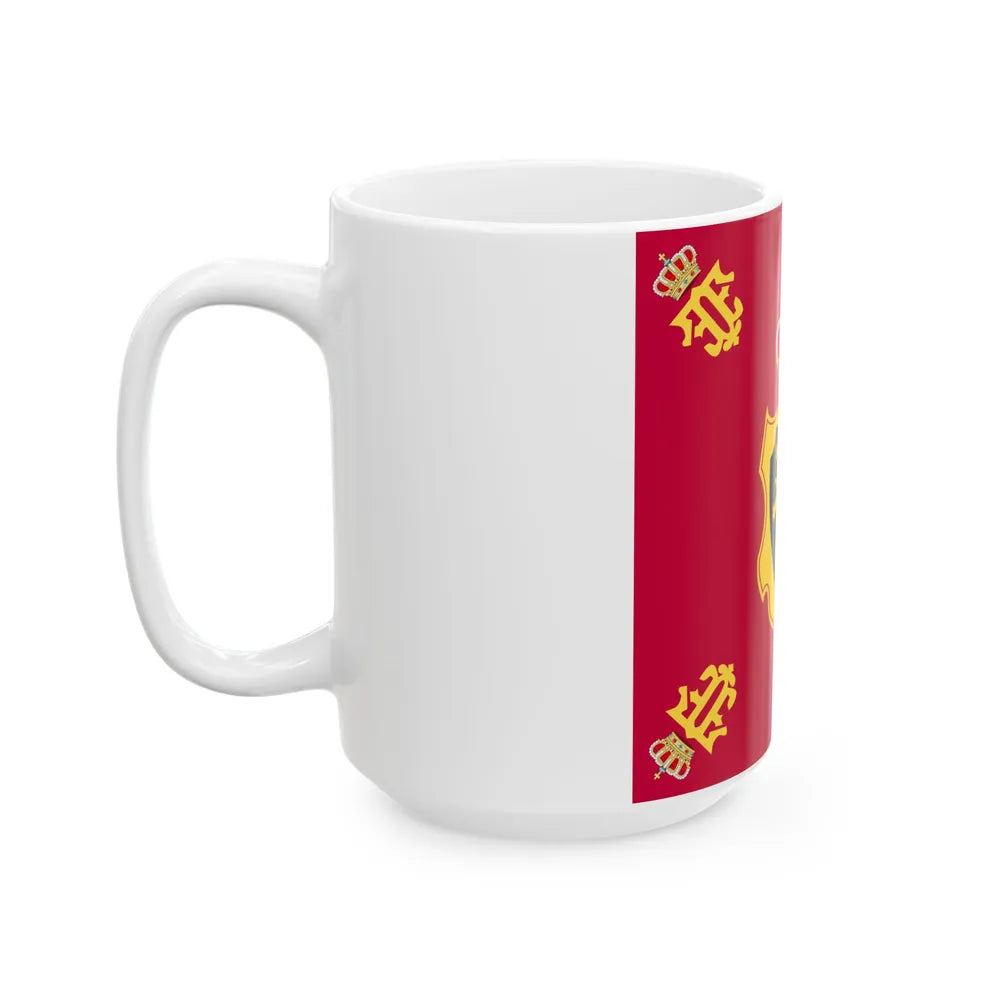 Royal Standard of Queen Fabiola of Belgium 1960-2014 (Belgium) White Coffee Mug - Go Mug Yourself