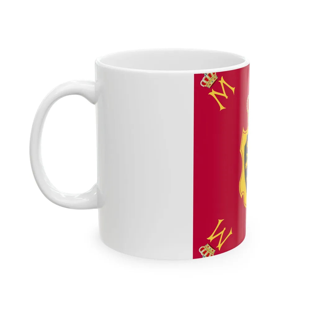 Royal Standard of Queen Mathilde of Belgium (Belgium) White Coffee Mug - Go Mug Yourself