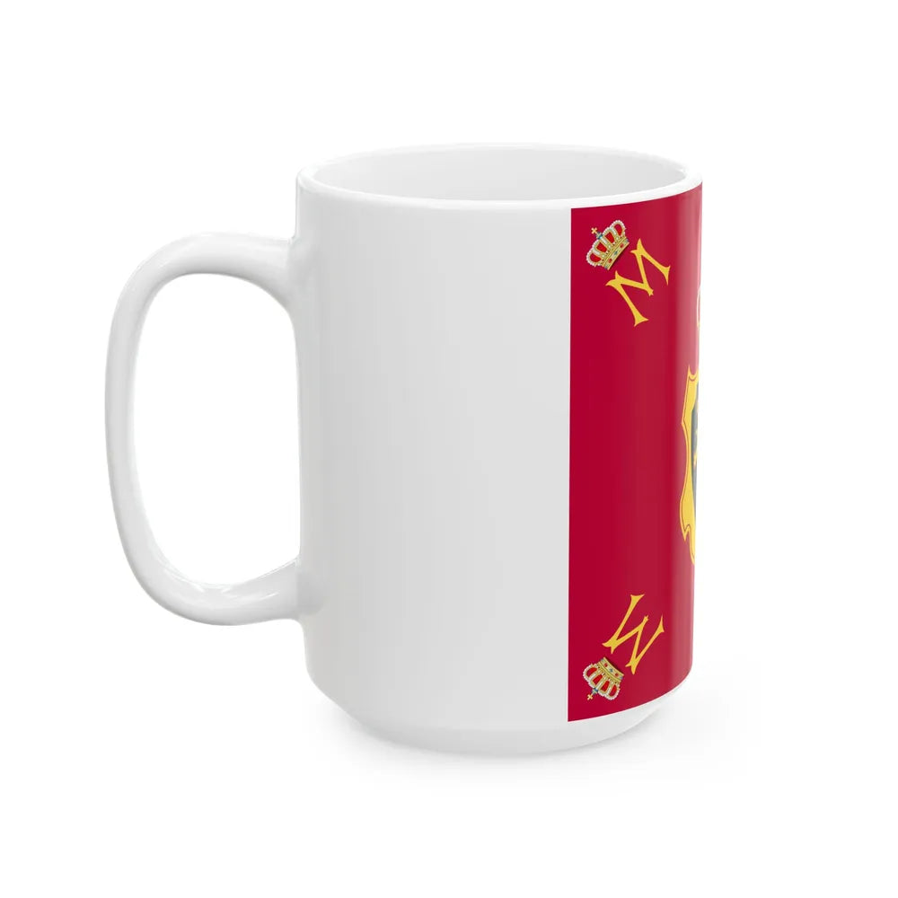 Royal Standard of Queen Mathilde of Belgium (Belgium) White Coffee Mug - Go Mug Yourself