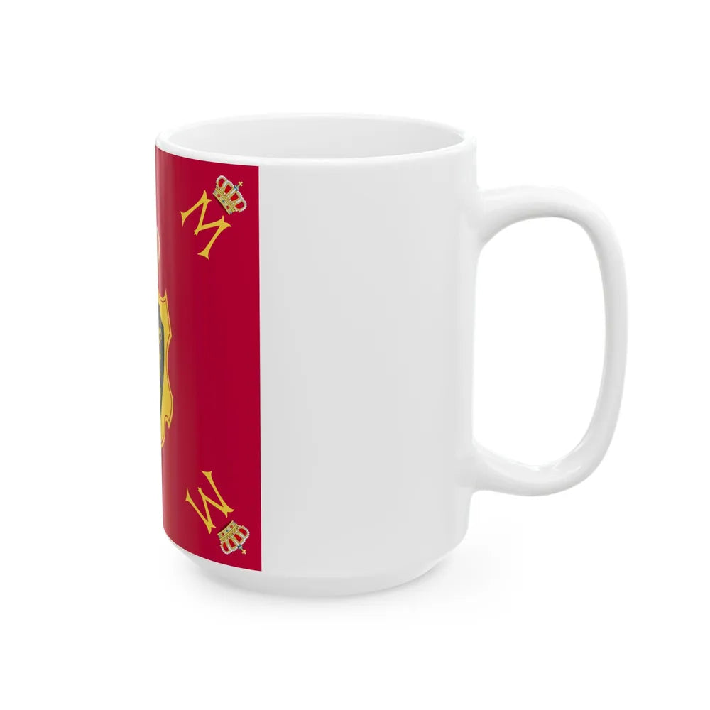 Royal Standard of Queen Mathilde of Belgium (Belgium) White Coffee Mug - Go Mug Yourself