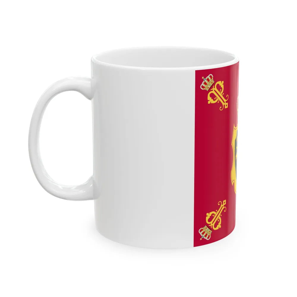 Royal Standard of Queen Paola of Belgium (Belgium) White Coffee Mug - Go Mug Yourself