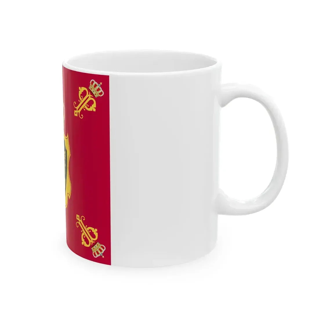 Royal Standard of Queen Paola of Belgium (Belgium) White Coffee Mug - Go Mug Yourself
