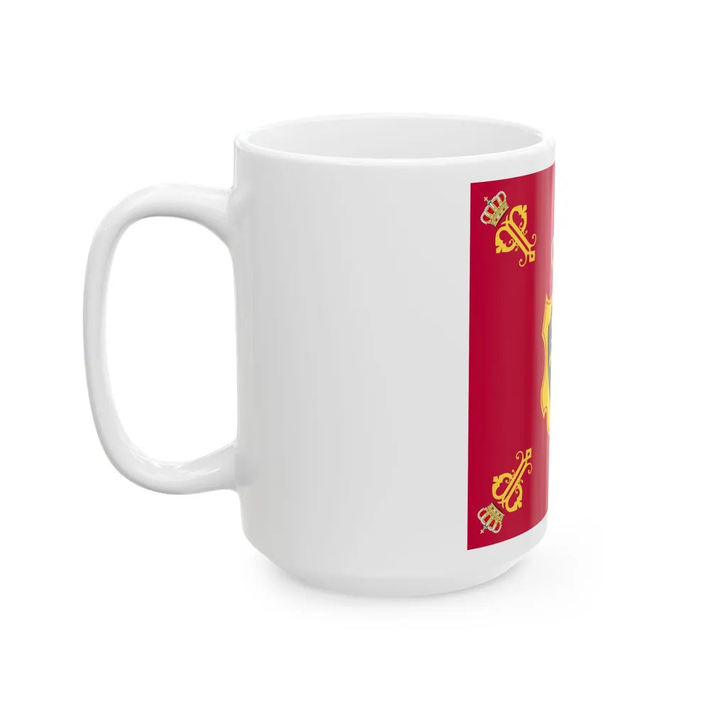 Royal Standard of Queen Paola of Belgium (Belgium) White Coffee Mug - Go Mug Yourself