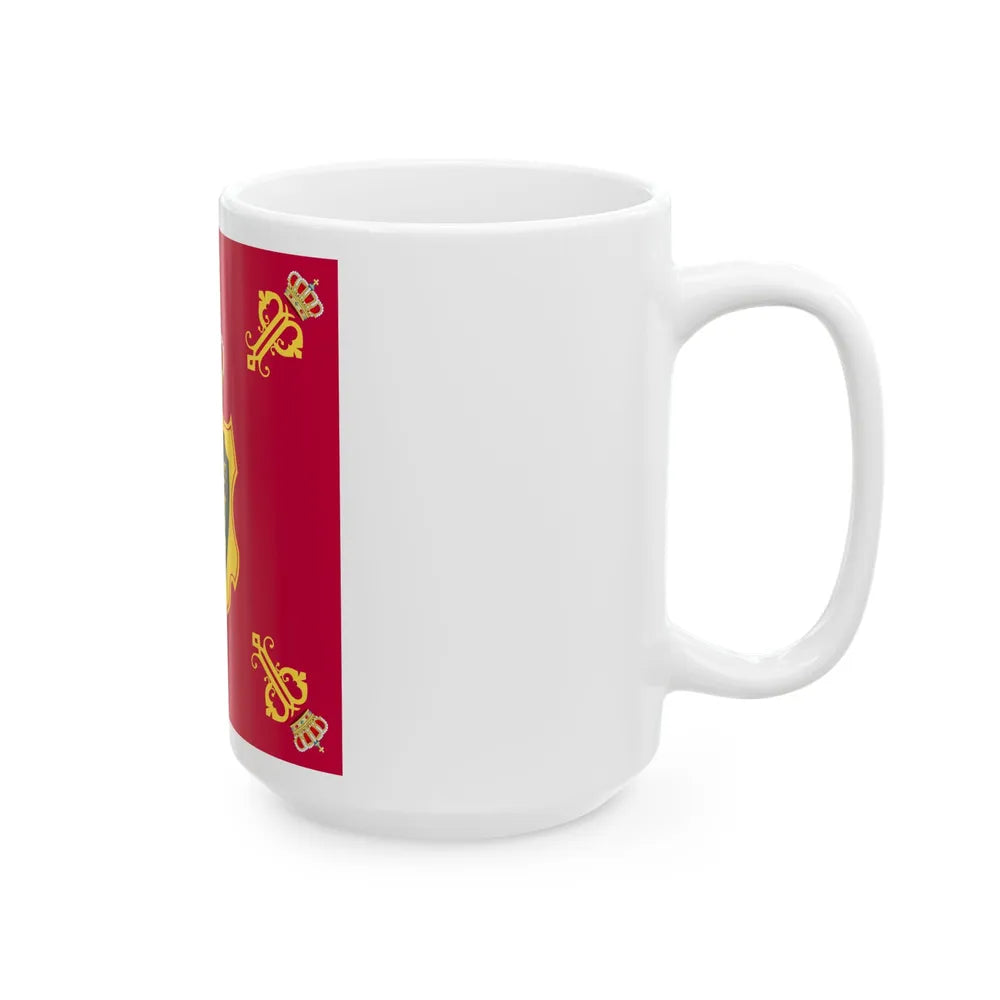 Royal Standard of Queen Paola of Belgium (Belgium) White Coffee Mug - Go Mug Yourself
