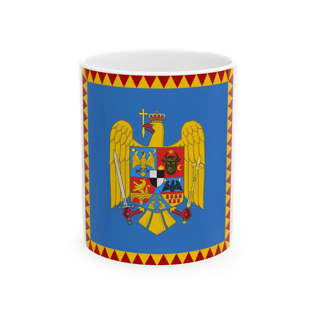 Royal standard of Romania Crown Prince 1922 model (Oman) White Coffee Mug 11oz - Go Mug Yourself